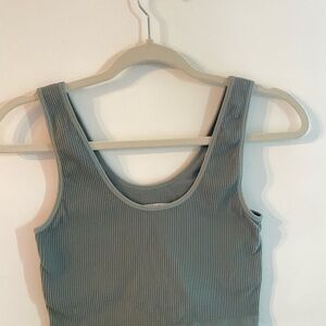 Forever 21 Ribbed Tank Top in Soft Green